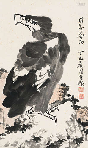 李苦禅（1899-1983） 鹰 纸本设色 镜心