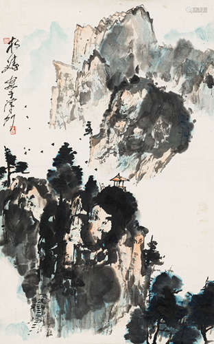 赵松涛（1916-1993） 山水 纸本设色 软片