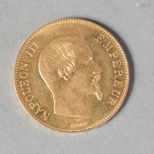 NAPOLEON III 100 F 1855 A 32 gr 27 G 1135 TTB+