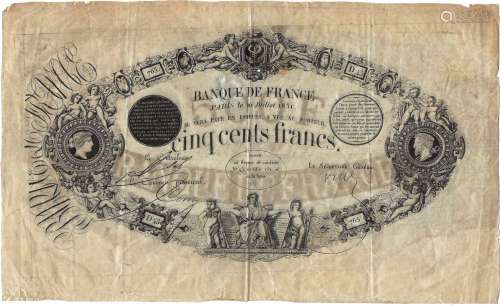 BANQUE de FRANCE : 500 francs du 10/7/1851; série D 43; N° 7...