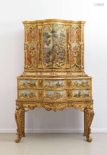 Cabinet, monté sur support. Epoque rococo. Bavières. Ca. 172...