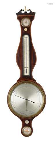 A GEORGE III MAHOGANY MERCURY WHEEL BAROMETER WITH TEN-INCH ...