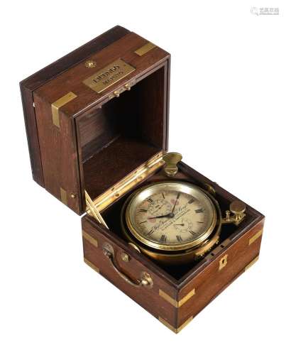 Y A LATE VICTORIAN ROSEWOOD TWO-DAY MARINE CHRONOMETER