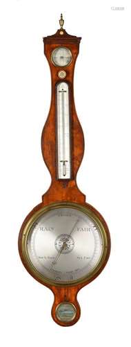 A GEORGE III SATINWOOD MERCURY WHEEL BAROMETER WITH TEN-INCH...