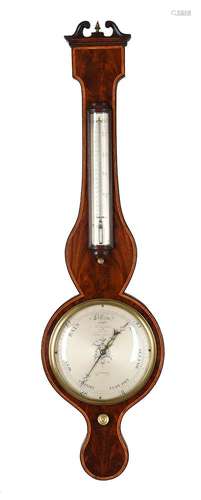 Y A REGENCY MAHOGANY MERCURY WHEEL BAROMETER