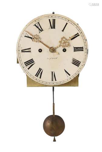 A GEORGE III BRACKET CLOCK MOVEMENT AND DIAL WITH TRIP HOUR-...