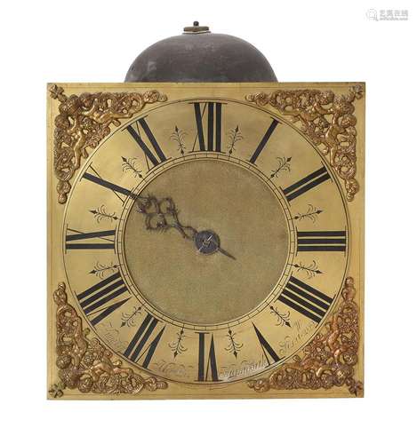 A QUEEN ANNE POSTED THIRTY-HOUR LONGCASE CLOCK MOVEMENT WITH...