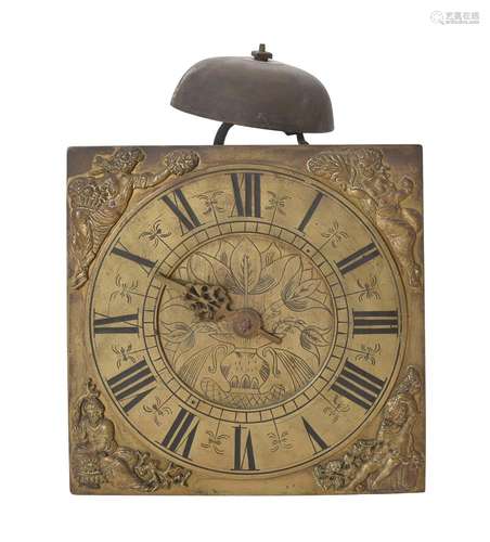 A QUEEN ANNE POSTED THIRTY-HOUR LONGCASE CLOCK MOVEMENT WITH...