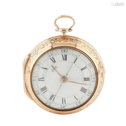 A LATE 18TH CENTURY GOLD PAIR CASE POCKET WATCH KENTISH