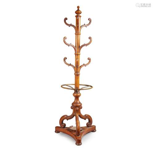 A VICTORIAN OAK COAT AND HAT STAND MID/LATE 19TH