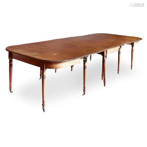 A LATE GEORGIAN MAHOGANY DINING TABLE EARLY 1…