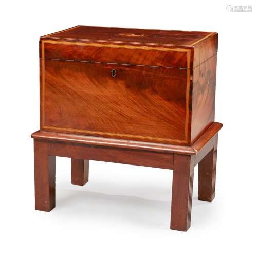A LATE VICTORIAN MAHOGANY AND SATINWOOD CR…