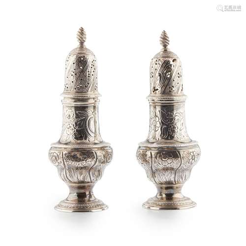 A PAIR OF EARLY GEORGE III CASTERS J DANIEL, LONDON