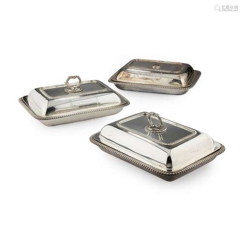 A MATCHED SET OF THREE GEORGE III ENTRÃ‰E DISHES AND