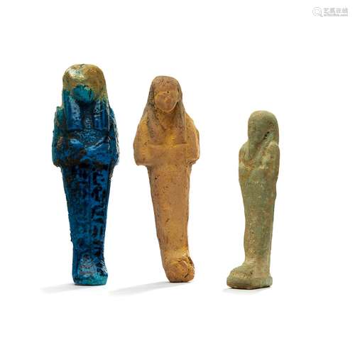 THREE ANCIENT EGYPTIAN USHABTIS 21ST-26TH DYNASTY