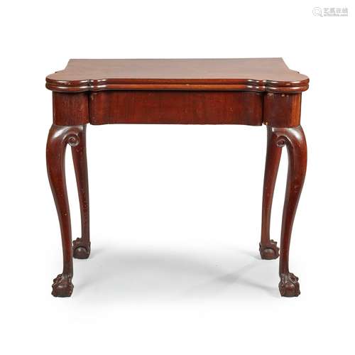 A GEORGE II STYLE MAHOGANY TEA TABLE 19TH CENT…