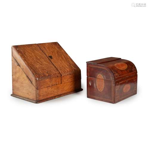 TWO VICTORIAN STATIONERY BOXES MID/LATE 19TH CENTURY