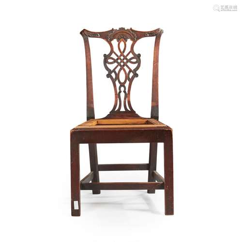 AN EARLY GEORGE III MAHOGANY SIDE CHAIR MID 18TH