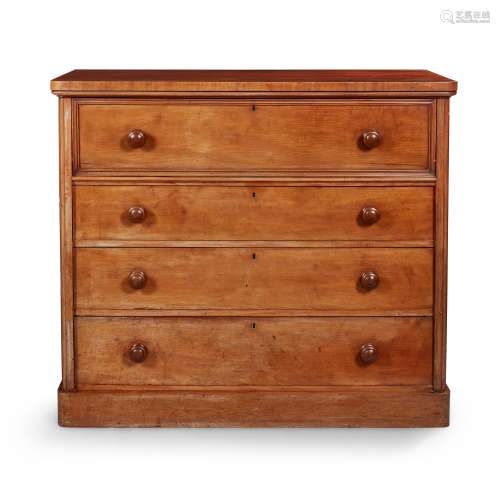 A VICTORIAN MAHOGANY SECRETAIRE CHEST OF DRAWERS
