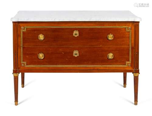 A Louis XVI Style Mahogany Two-Drawer Commode by Maison