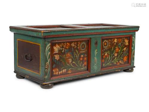 A Northern European Painted Chest Height 21 1/2 x width