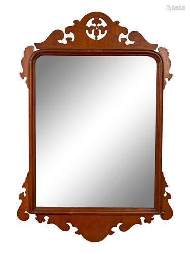 A Chippendale Style Fret Carved Mahogany Mirror Height