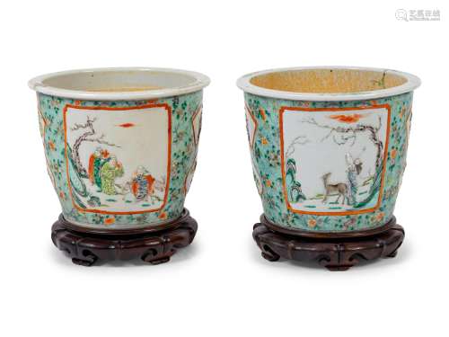 A Pair of Chinese Export Famille Verte Porcelain