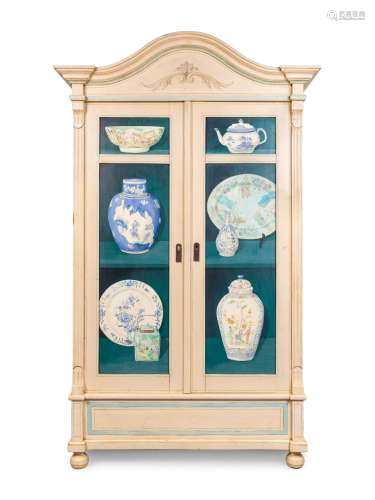 A Continental Painted Cabinet Height 80 x width 48 x