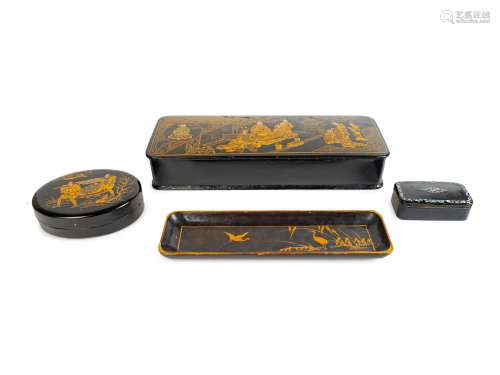 A Collection of Four Chinese Lacquer Desk Articles