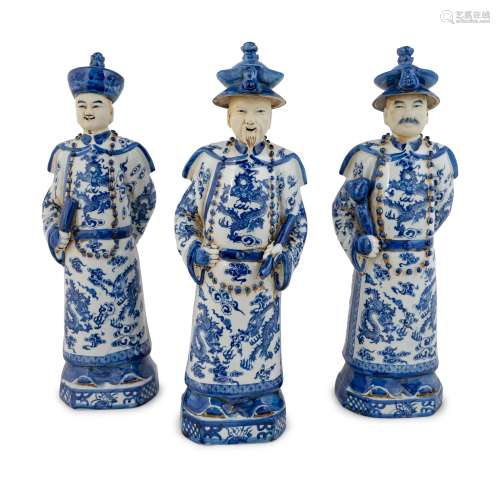 A Group of Three Chinese Blue and White Porcelain