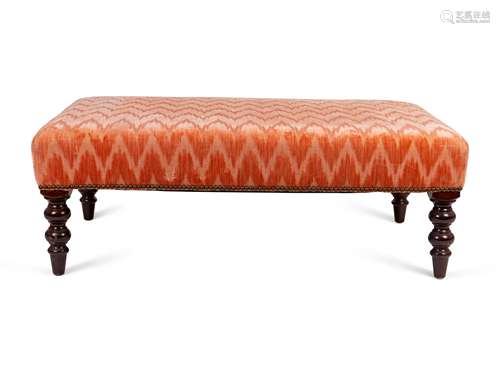 A William IV Style Mahogany Ottoman with Upholstered