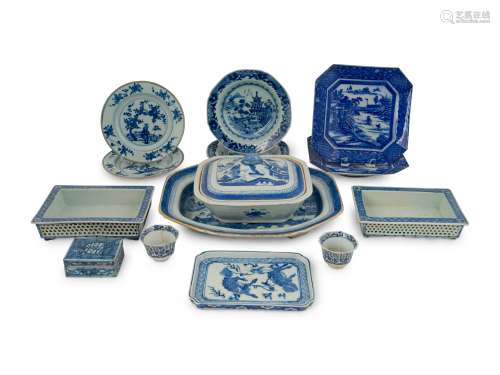 A Collection of Chinese Export Blue and White Porcelain