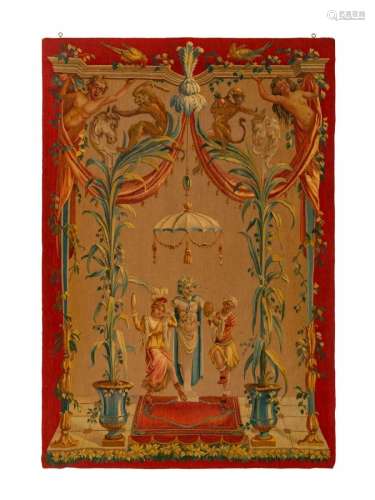 A Beauvais Style Wool Tapestry Height 59 x width 41