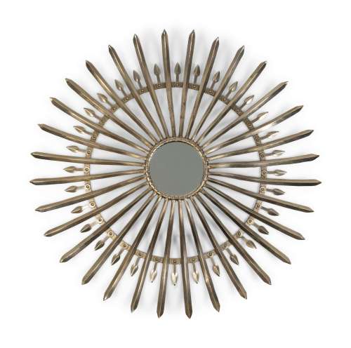 A Spanish Baroque Style Steel Sunburst Mirror Diameter