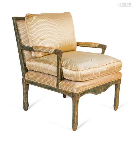 An Italian Neoclassical Style Painted Armchair Height