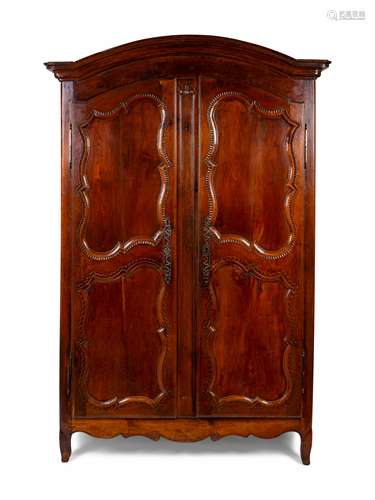 A French Provincial Carved Walnut Armoire Height 83 x