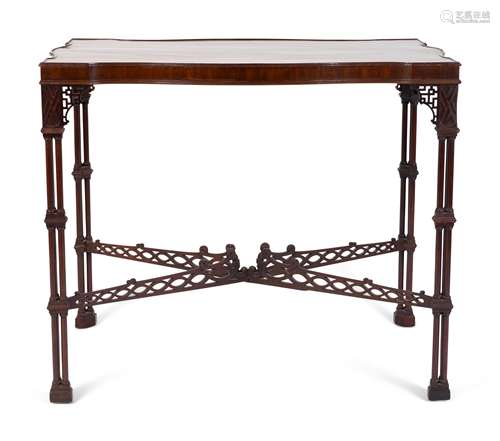 A George III Chinese Chippendale Style Mahogany Silver