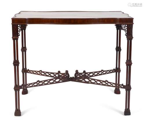 A George III Chinese Chippendale Style Mahogany Silver