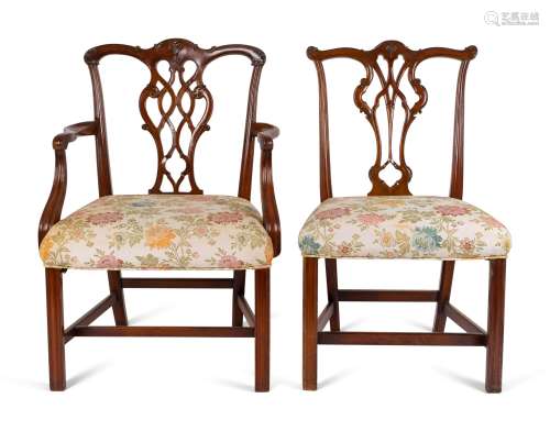 A Set of Eight George III Style Mahogany Dining Chairs