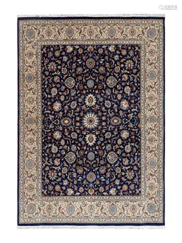 A Tabriz Silk on Cotton Rug 10 feet 9 inches x 7 feet