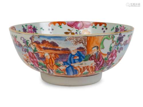 A Chinese Export Rose Canton Porcelain Bowl Height 4