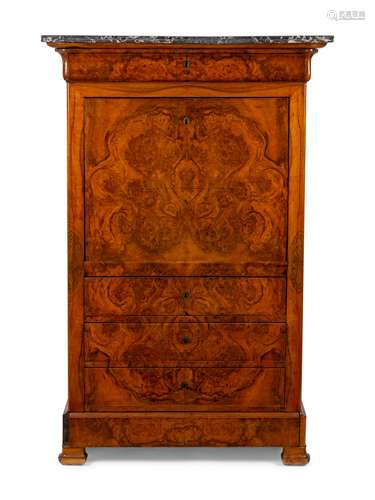 An Empire Style Burlwood Secretaire a Abbatant Height