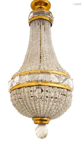 A Louis XVI Style Diminutive Hall Chandelier and a Hall