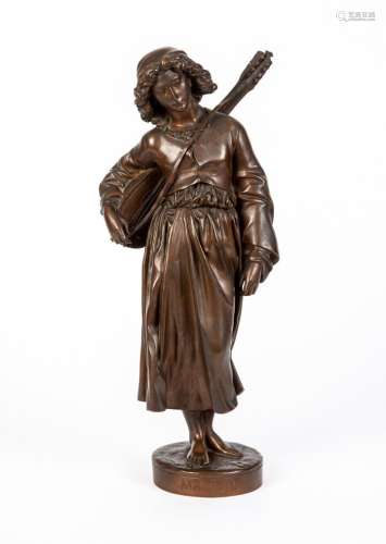 Alexandre FALGUIERE (1831-1900). Mignon. Sculpture en bronze...