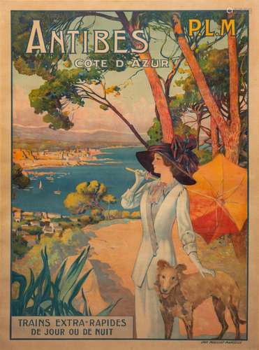 David DELLEPIANE (1866-1932). ANTIBES, CÔTE D'AZUR. Affiche ...