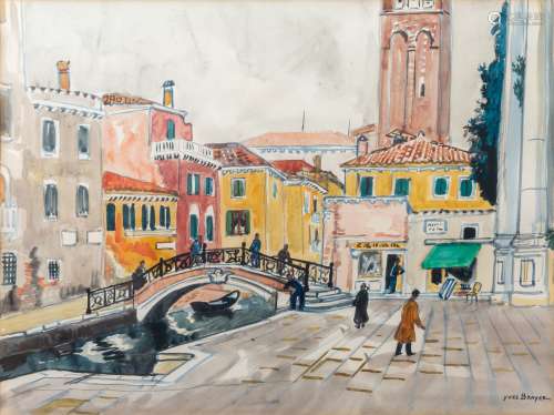 Yves BRAYER (1907-1990). Quartier San Barnabé, Venise, 1972....