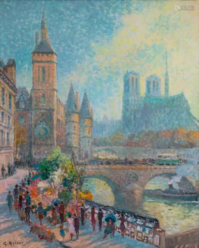 Georges REGNAULT (1898-1979). Paris, vue sur l'île de la cit...