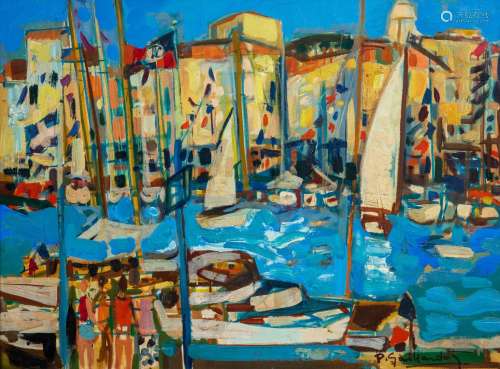 Pierre GAILLARDOT (1910-2002). Saint-Tropez. Huile sur toile...