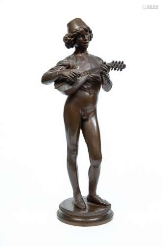 Paul DUBOIS (1829-1905). Le joueur de mandoline, 1865. Sculp...