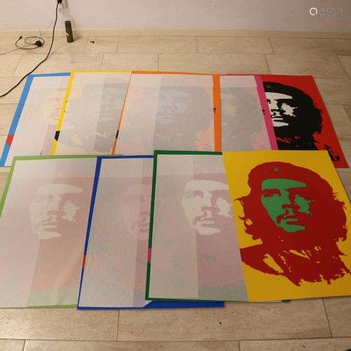 Neuf lithographies dans un dossier. Série Che Guevara. À And...